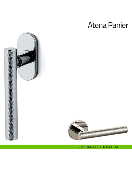 Maniglia per finestra martellina DK Atena Panier Olivari bassa supernichel lucido