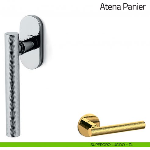 Maniglia per finestra martellina DK Atena Panier Olivari bassa superoro lucido