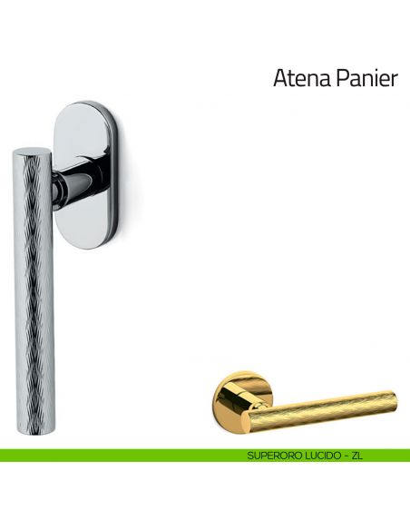 Maniglia per finestra martellina DK Atena Panier Olivari bassa superoro lucido