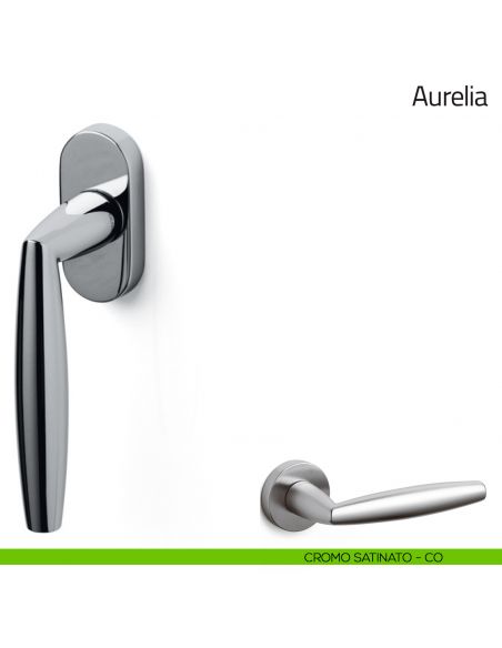 Maniglia per finestra martellina DK Aurelia Olivari cromo satinato