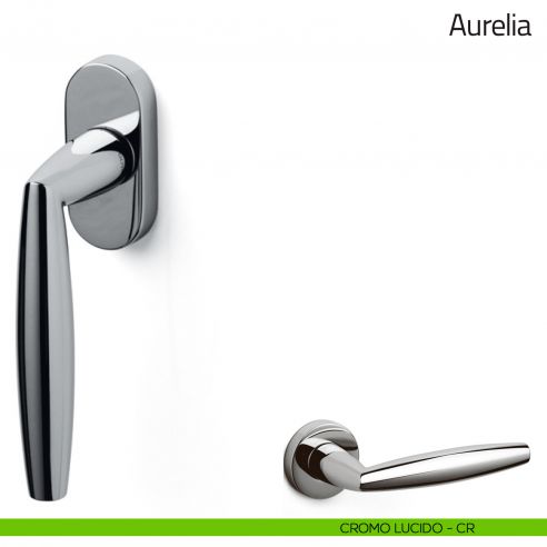 Maniglia per finestra martellina DK Aurelia Olivari cromo lucido
