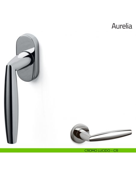 Maniglia per finestra martellina DK Aurelia Olivari cromo lucido