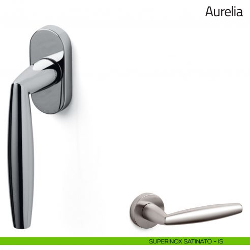 Maniglia per finestra martellina DK Aurelia Olivari superinox satinato