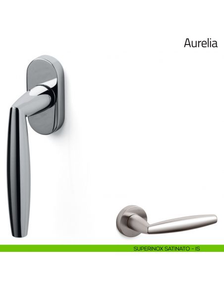 Maniglia per finestra martellina DK Aurelia Olivari superinox satinato