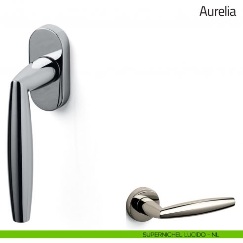Maniglia per finestra martellina DK Aurelia Olivari supernichel lucido