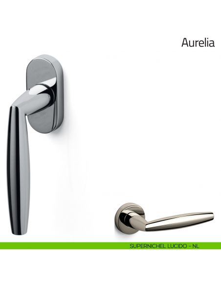 Maniglia per finestra martellina DK Aurelia Olivari supernichel lucido