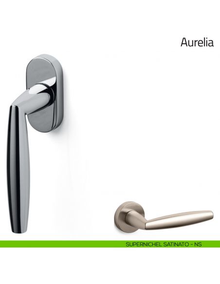 Maniglia per finestra martellina DK Aurelia Olivari supernichel satinato