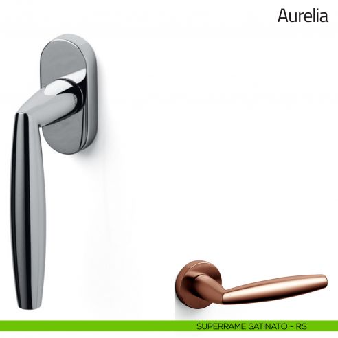 Maniglia per finestra martellina DK Aurelia Olivari superrame satinato