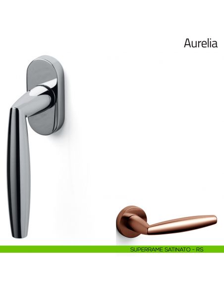 Maniglia per finestra martellina DK Aurelia Olivari superrame satinato