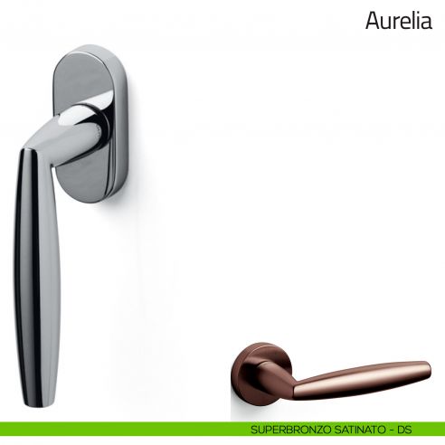 Maniglia per finestra martellina DK Aurelia Olivari superbronzo satinato