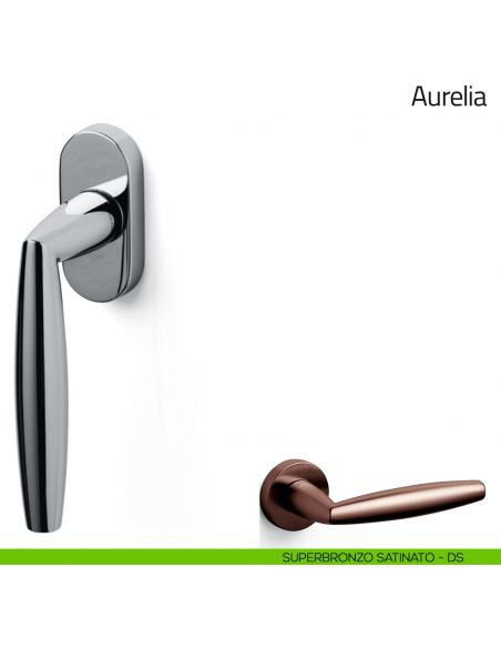 Maniglia per finestra martellina DK Aurelia Olivari superbronzo satinato