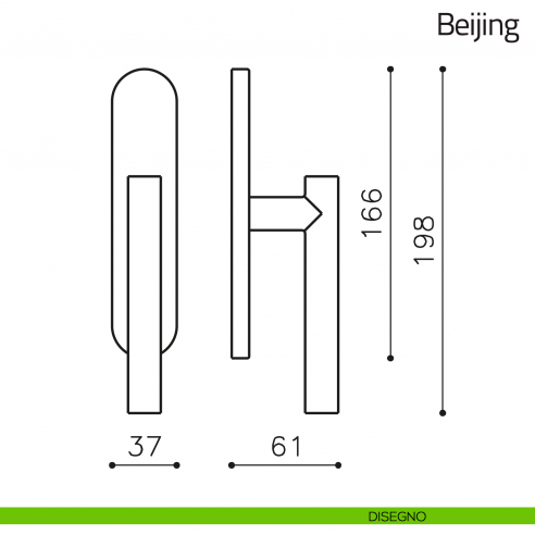 Maniglia per finestra cremonese Beijing Olivari disegno