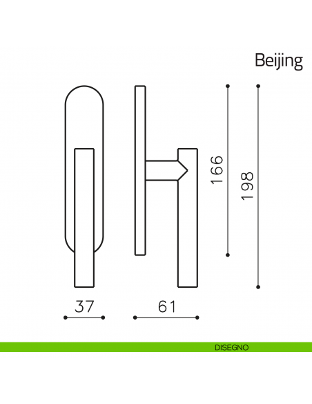 Maniglia per finestra cremonese Beijing Olivari disegno