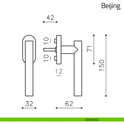 Maniglia per finestra martellina DK Beijing Olivari disegno