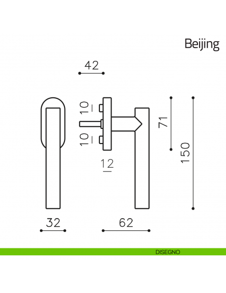 Maniglia per finestra martellina DK Beijing Olivari disegno