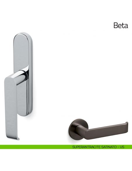 Maniglia per finestra cremonese Beta Olivari superantracite satinato