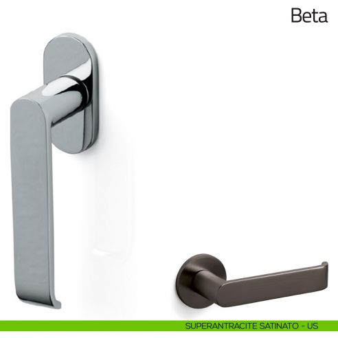 Maniglia per finestra martellina DK Beta Olivari superantracite satinato