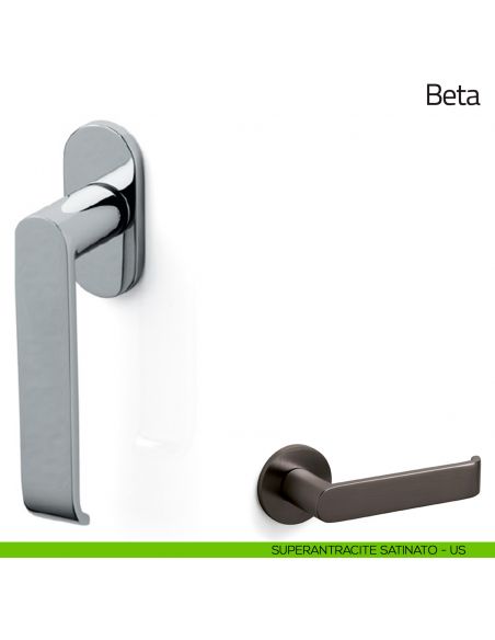 Maniglia per finestra martellina DK Beta Olivari superantracite satinato