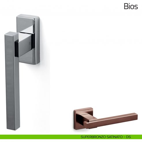 Maniglia per finestra martellina DK Bios Olivari superbronzo satinato