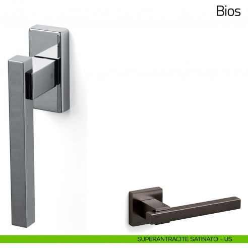 Maniglia per finestra martellina DK Bios Olivari superantracite satinato