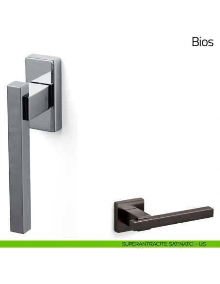 Maniglia per finestra martellina DK Bios Olivari superantracite satinato