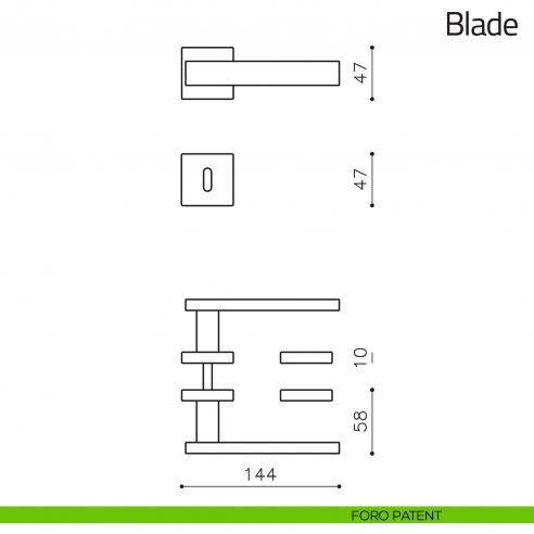 Maniglia per porta Blade Olivari foro patent