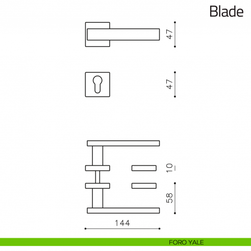 Maniglia per porta Blade Olivari foro yale