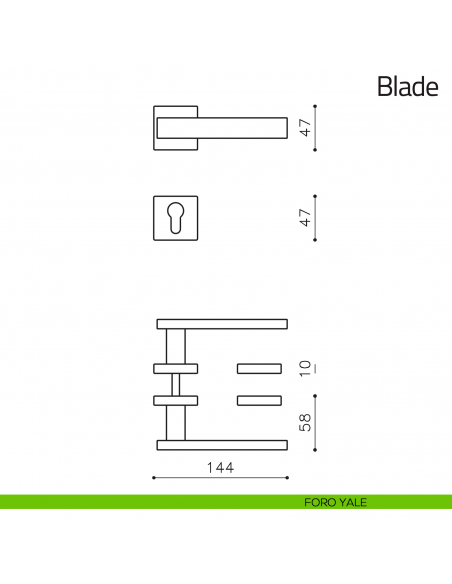Maniglia per porta Blade Olivari foro yale