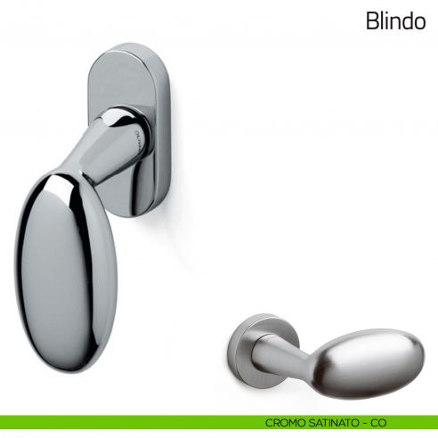 Maniglia per finestra martellina DK Blindo Olivari cromo satinato
