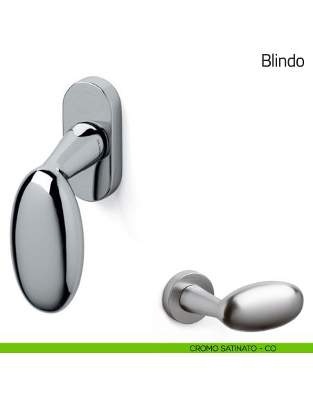 Maniglia per finestra martellina DK Blindo Olivari cromo satinato