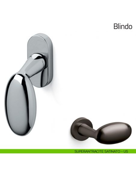 Maniglia per finestra martellina DK Blindo Olivari superantracite satinato