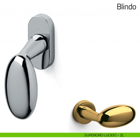 Maniglia per finestra martellina DK Blindo Olivari superoro lucido