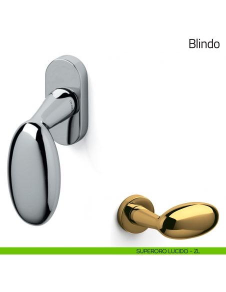 Maniglia per finestra martellina DK Blindo Olivari superoro lucido