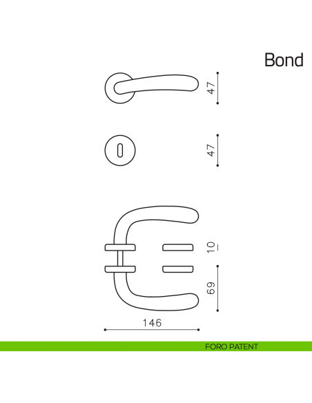Maniglia per porta Bond Olivari foro patent
