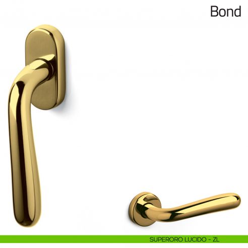 Maniglia per finestra martellina DK Bond Olivari superoro lucido