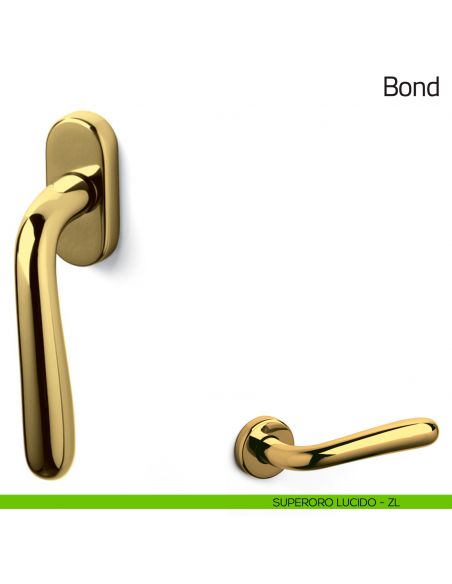 Maniglia per finestra martellina DK Bond Olivari superoro lucido