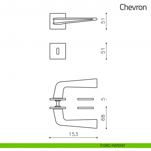 Maniglia per porta Chevron Olivari foro patent