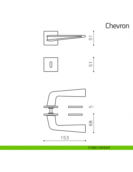 Maniglia per porta Chevron Olivari foro patent