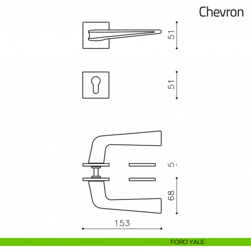 Maniglia per porta Chevron Olivari foro yale
