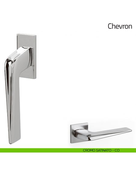 Maniglia per finestra martellina DK Chevron Olivari cromo satinato