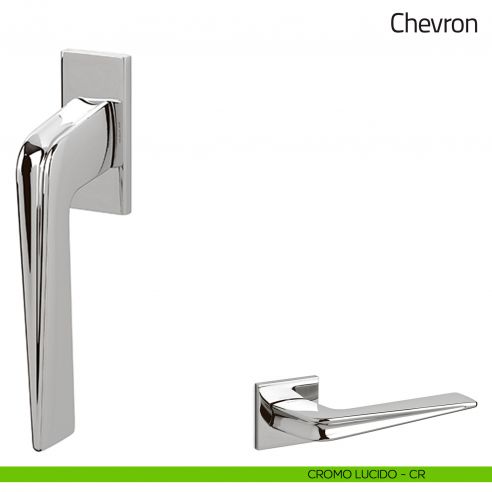 Maniglia per finestra martellina DK Chevron Olivari cromo lucido