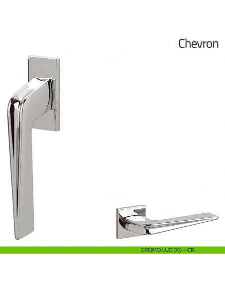 Maniglia per finestra martellina DK Chevron Olivari cromo lucido