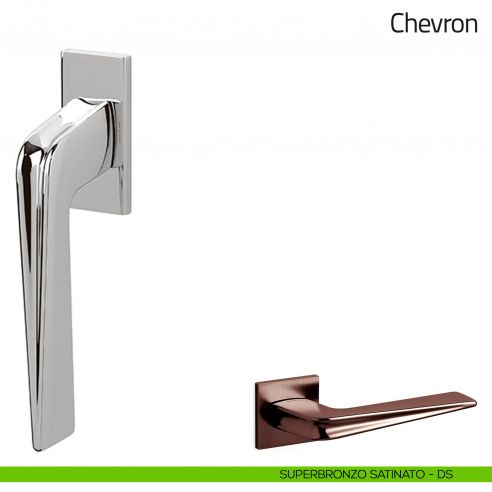 Maniglia per finestra martellina DK Chevron Olivari superbronzo satinato