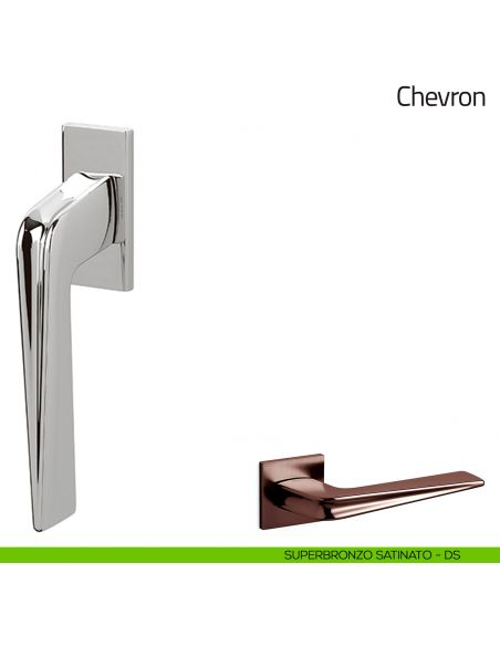 Maniglia per finestra martellina DK Chevron Olivari superbronzo satinato