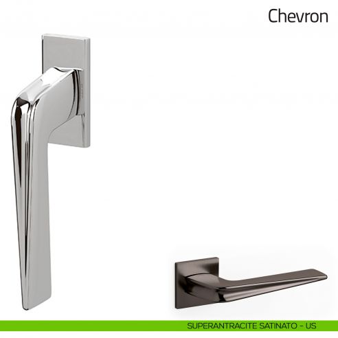 Maniglia per finestra martellina DK Chevron Olivari superantracite satinato