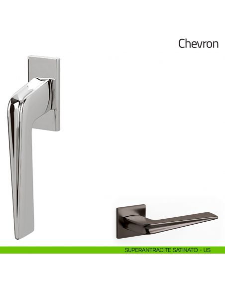 Maniglia per finestra martellina DK Chevron Olivari superantracite satinato