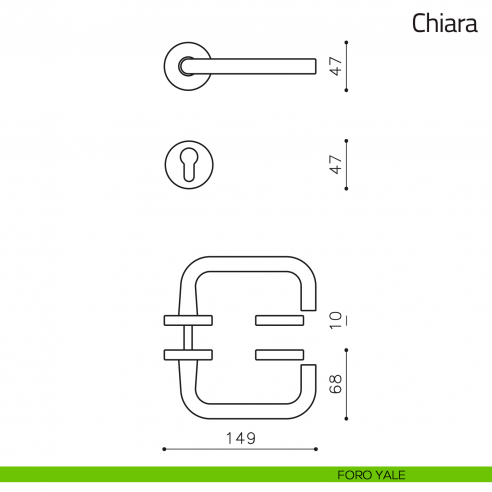 Maniglia per porta Chiara Olivari foro yale
