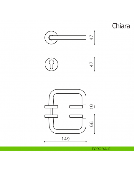 Maniglia per porta Chiara Olivari foro yale