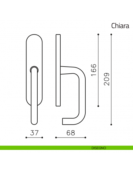 Maniglia per finestra cremonese Chiara Olivari disegno