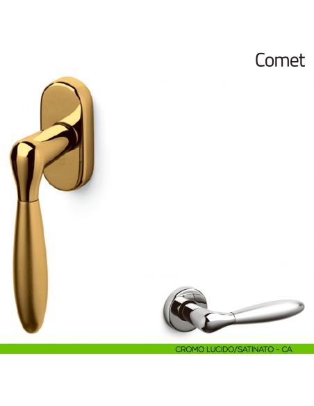 Maniglia per finestra martellina DK Comet Olivari cromo lucido/satinato